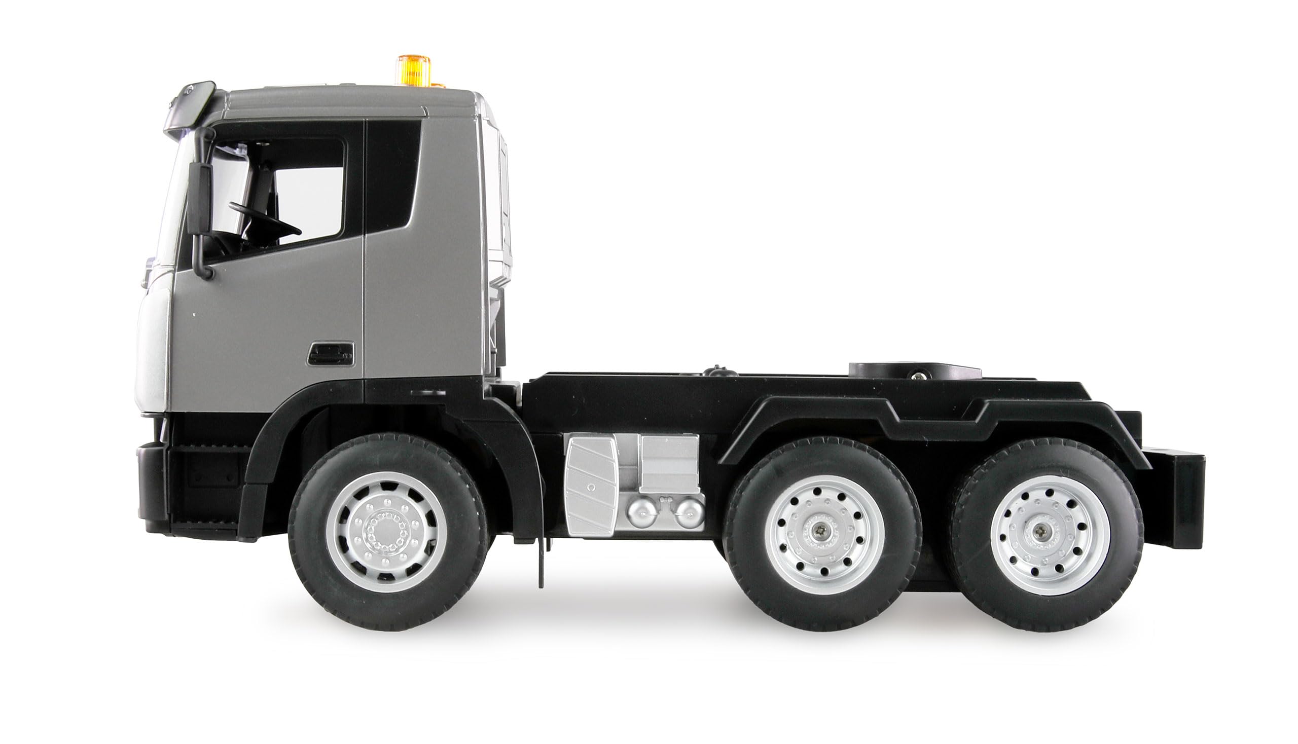 Amewi Set 2 in 1 camion con piano profondo ed escavatore 1:24 RTR telecomandato RC, cantiere per bambini, 8 anni, antracite nero-giallo