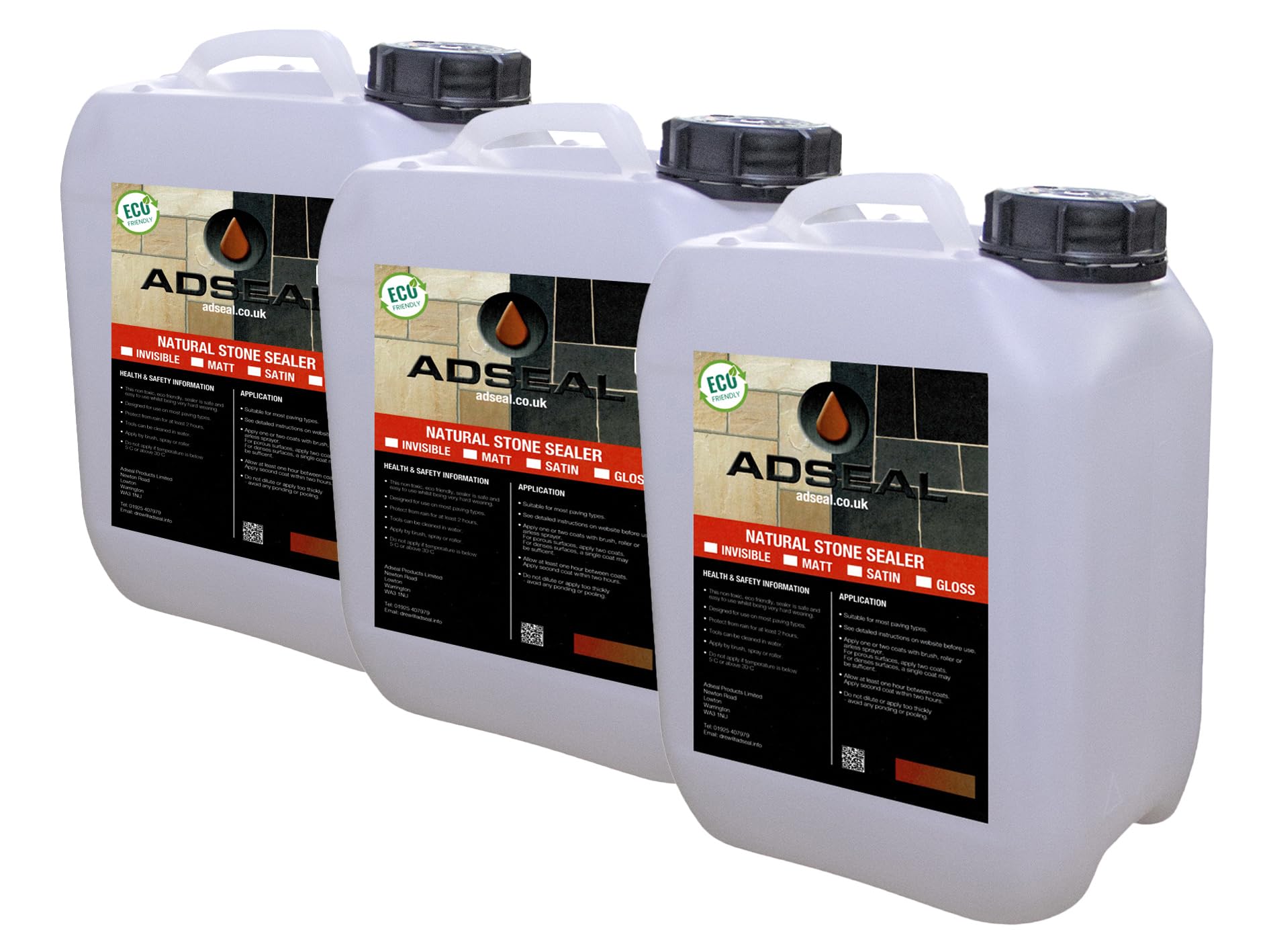 AdSeal Natural Stone Sealer Gloss, Suitable for All types of Paving Including, Sandstone, Limestone, Yorkstone, Porcelain, Etc. โ image 1