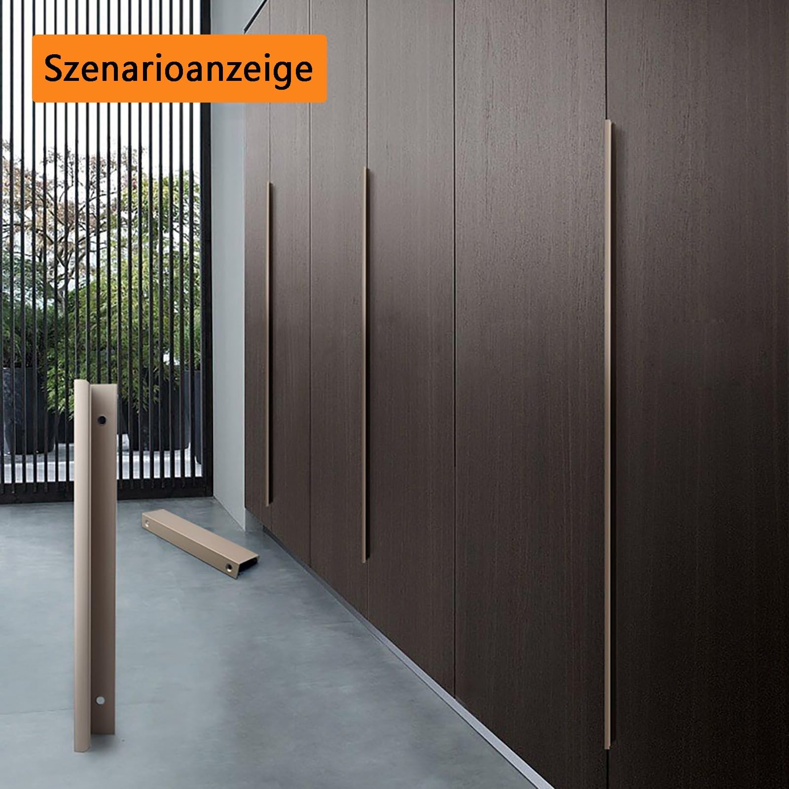 Spiegelschrank Griffe 2er Set L:8/12/15/20/30/40/50/60/80/100/120cm Schubladengriff Aluminium Türgriffe Elegante Widerstandsfähige Türbeschläge Für Ihre Türen Und Möbel(Sekt,L:120cm)
