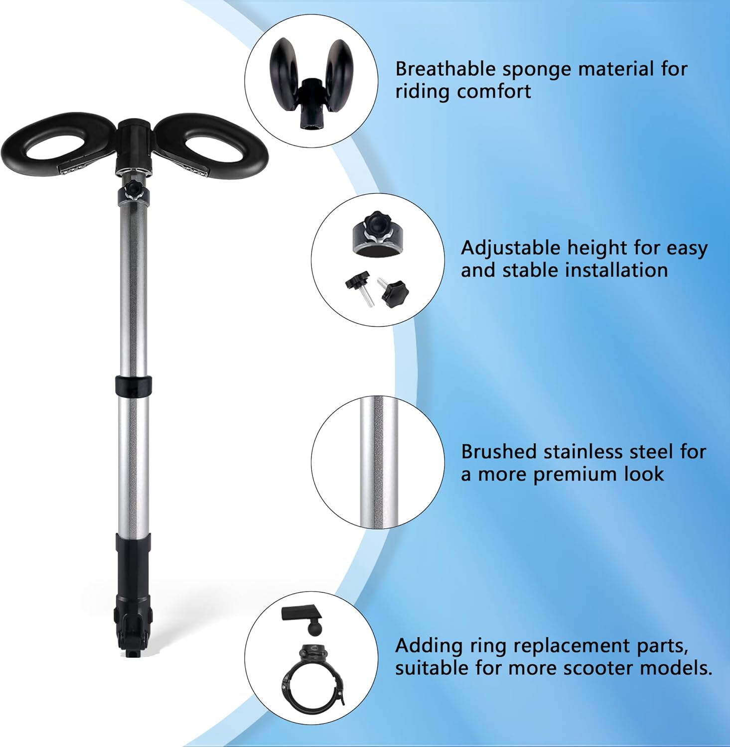 Handlebar for Segway Ninebot S Smart/mini PRO/mini LITE Self-Balance Scooter Hoverboard Adjustable Handle bar Stand Release Knee Pressure 3in1 Self Balance Hoverboard bar (Handlebar Only)