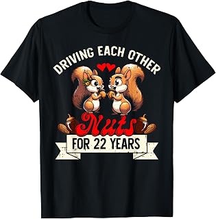 Couples Married 22-Year Funny 22nd Wedding Anniversary T-Shirt