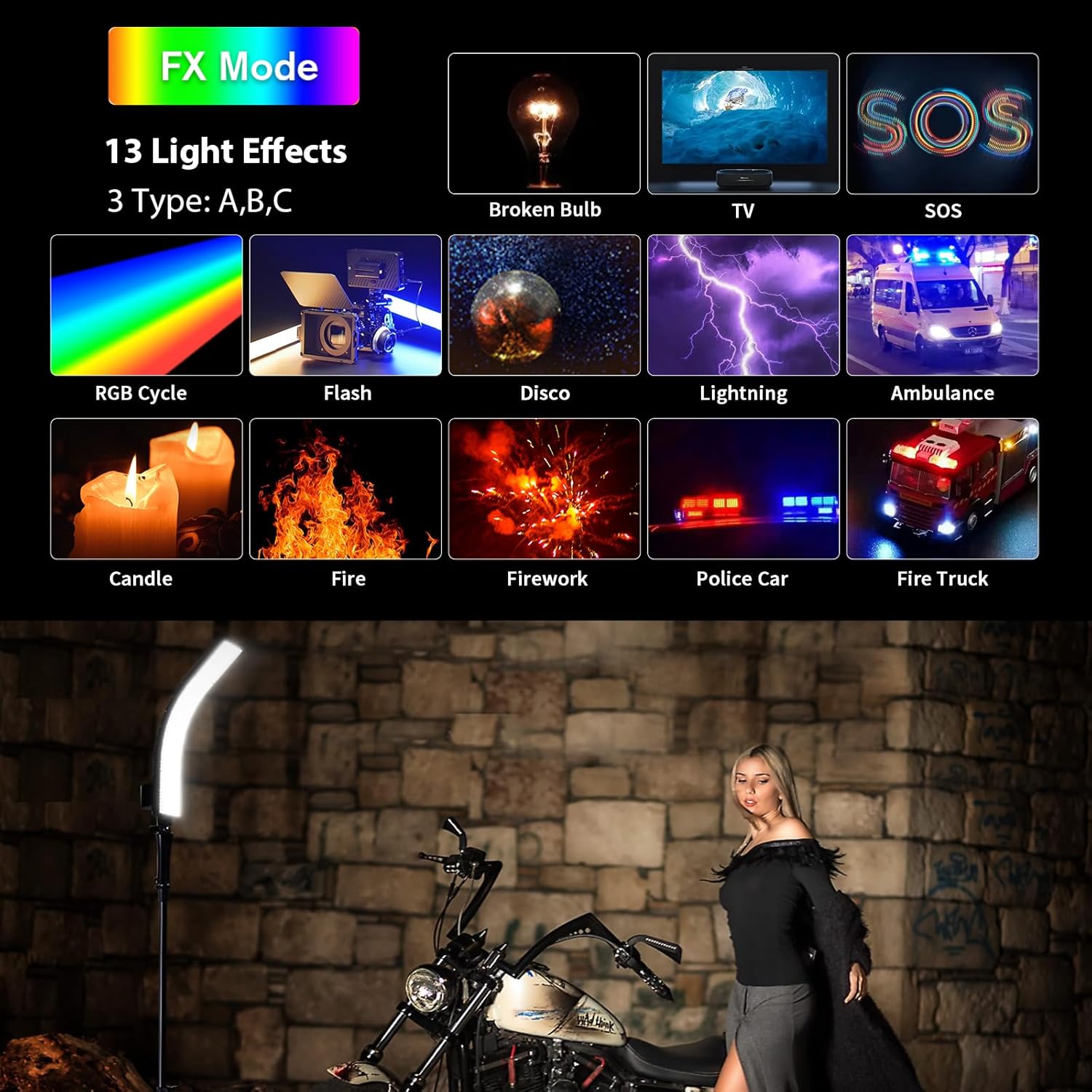 SIRUI B25RD Bendable RGB Video Light, LED Panel Light for Studio Photography Lighting, Adjustable 360° Full Color, 2700-8500K, Quick Release Combination, Battery/DC, Board/APP Control