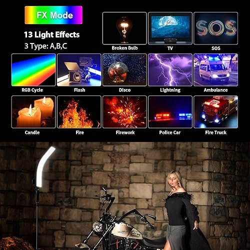 Miniatura 5 de SIRUI B25RD Luz de video RGB flexible, luz de panel LED para iluminación de fotografía de estudio, ajustable a todo color de 360°, 2700-8500K,