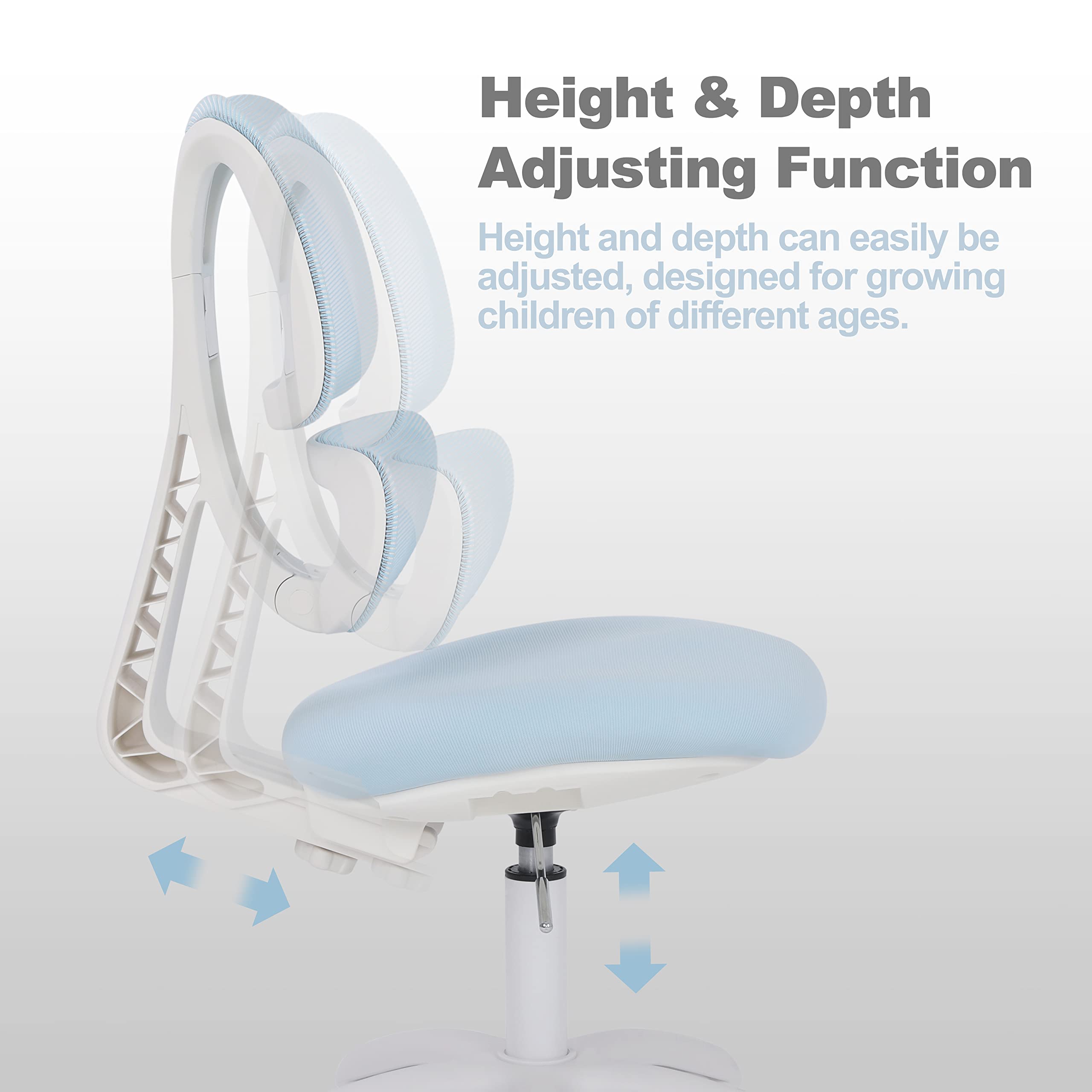 Kids’ Desk Chair With Wheels & Armrests – Height Adjustable Ergonomic Study Chair For Ages 3-18