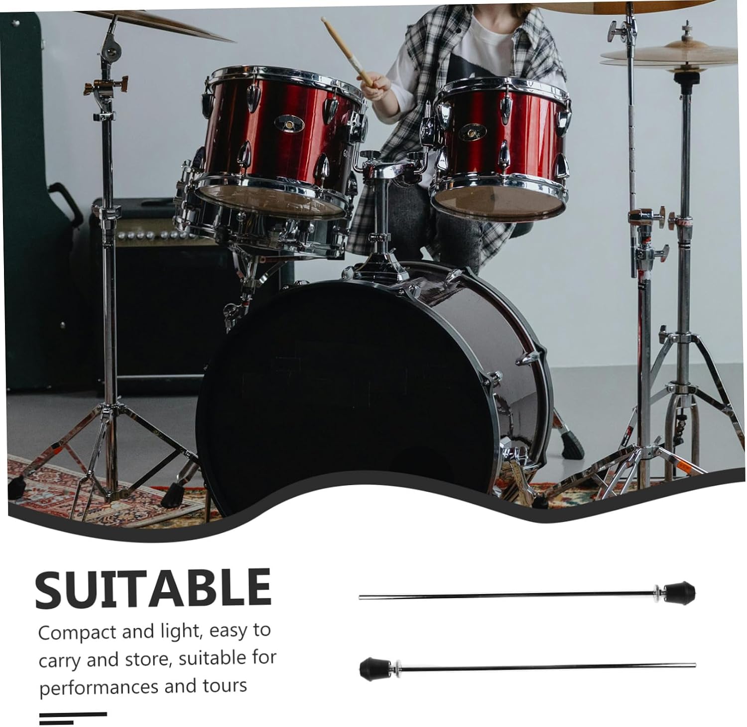 Totority 2pcs Bass Drum Spurs Legs Lightweight Metal Floor Leg Mount for Percussion Drum Easy Installation Versatile Design for Various Instruments Height