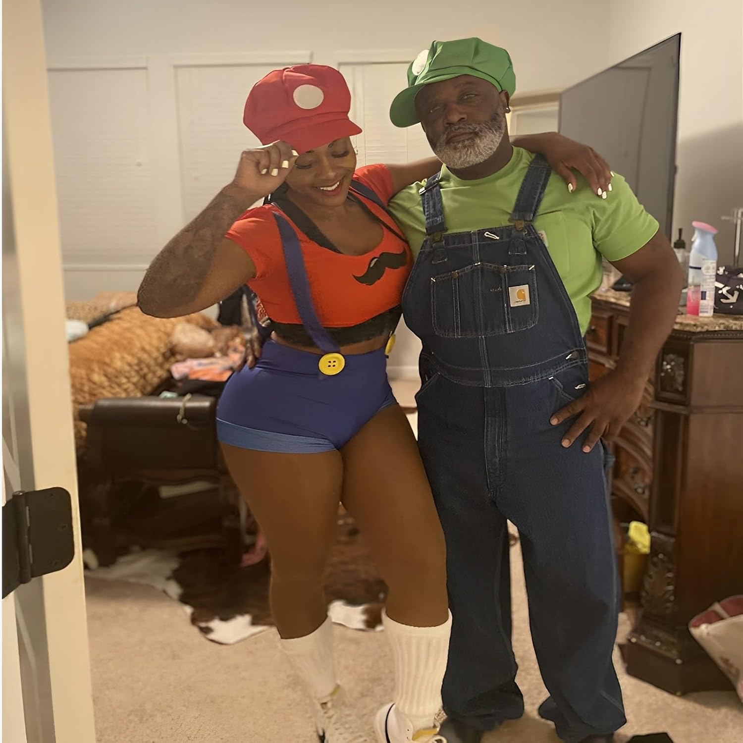 2pack Costume Hats Anime Halloween Copslay Unisex Adult Cosplay Cap (Red and Green) - Image 7