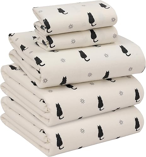 Vista 418 de RUVANTI Sábanas de franela 100% algodón King 4 piezas Celestial Stag Ciervo celestial