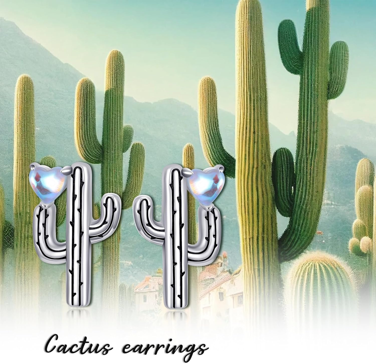 PELOVNY Christmas Gifts Skull Horse Butterfly Cactus Wing Cow Bunny Cat Ocean Wave Shark Studs Earrings S925 Sterling Silver Hypoallergenic Stud Earrings for Women Girlfriend Lovers