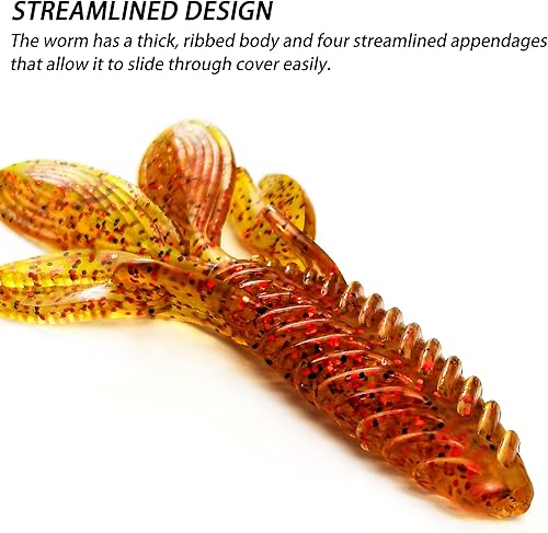 Miniatura 2 de VMSIXVM - Señuelos de pesca para lubina, cabeza de plantilla de pesca VMSIXVM Shad señuelo, cebos de plástico suave con cola de palo, kit de cebos