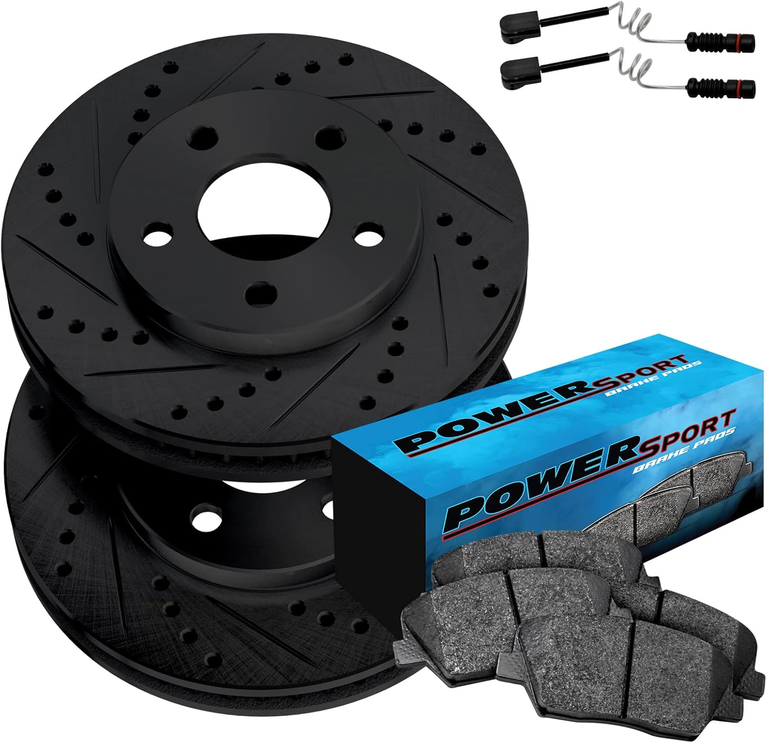 PowerSport Front Brakes and Rotors Kit |Front Brake Pads| Brake Rotors and Pads| Ceramic Brake Pads and Rotors |fits 2012-2018 Mercedes-Benz GLE300d, GLE350, GLE350d, GLE400, ML250, ML350