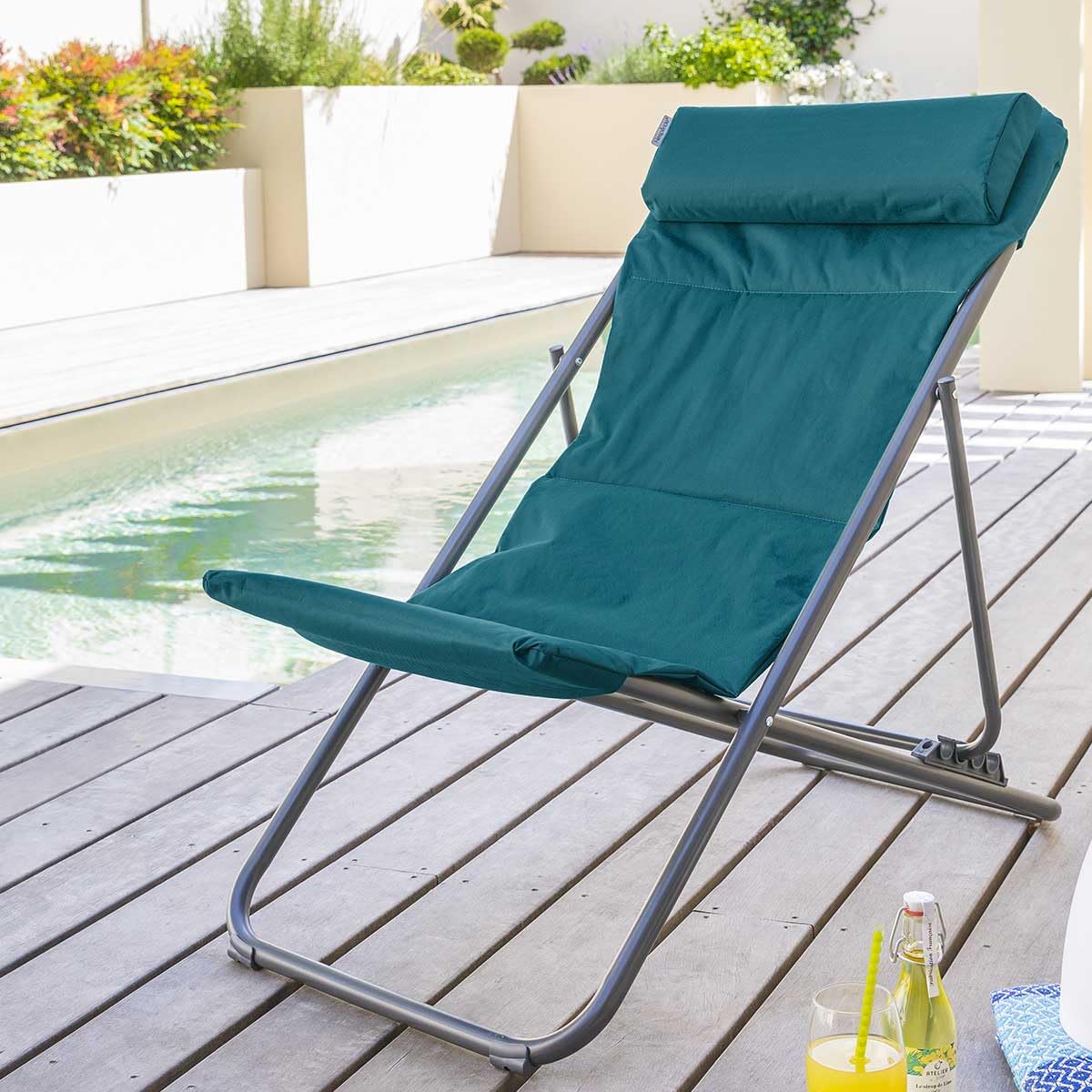 Hespéride - Chilienne de Jardin Pliante Jubba Bleu Canard et Graphite - 3,6 X 3,6 m - Structure Et Lames en Aluminium - Mobilier d'Extérieur Terrasse