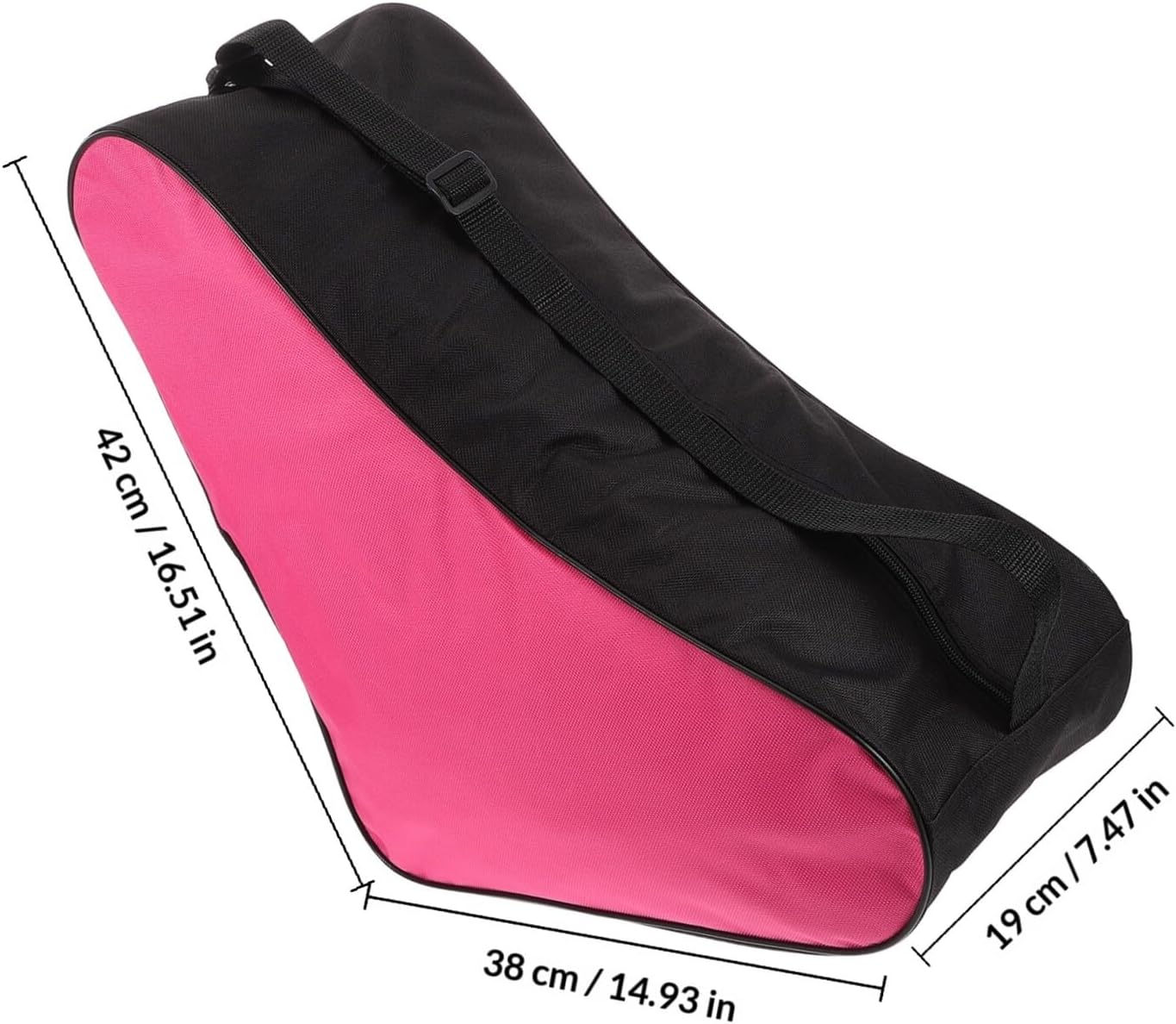 Outanaya Roller Skates Bag with Three-layer Storage Portable Shoulder Skate Shoes Backpack for Adults and Black and Pink Roller Skating Carry Case for Ice Hockey