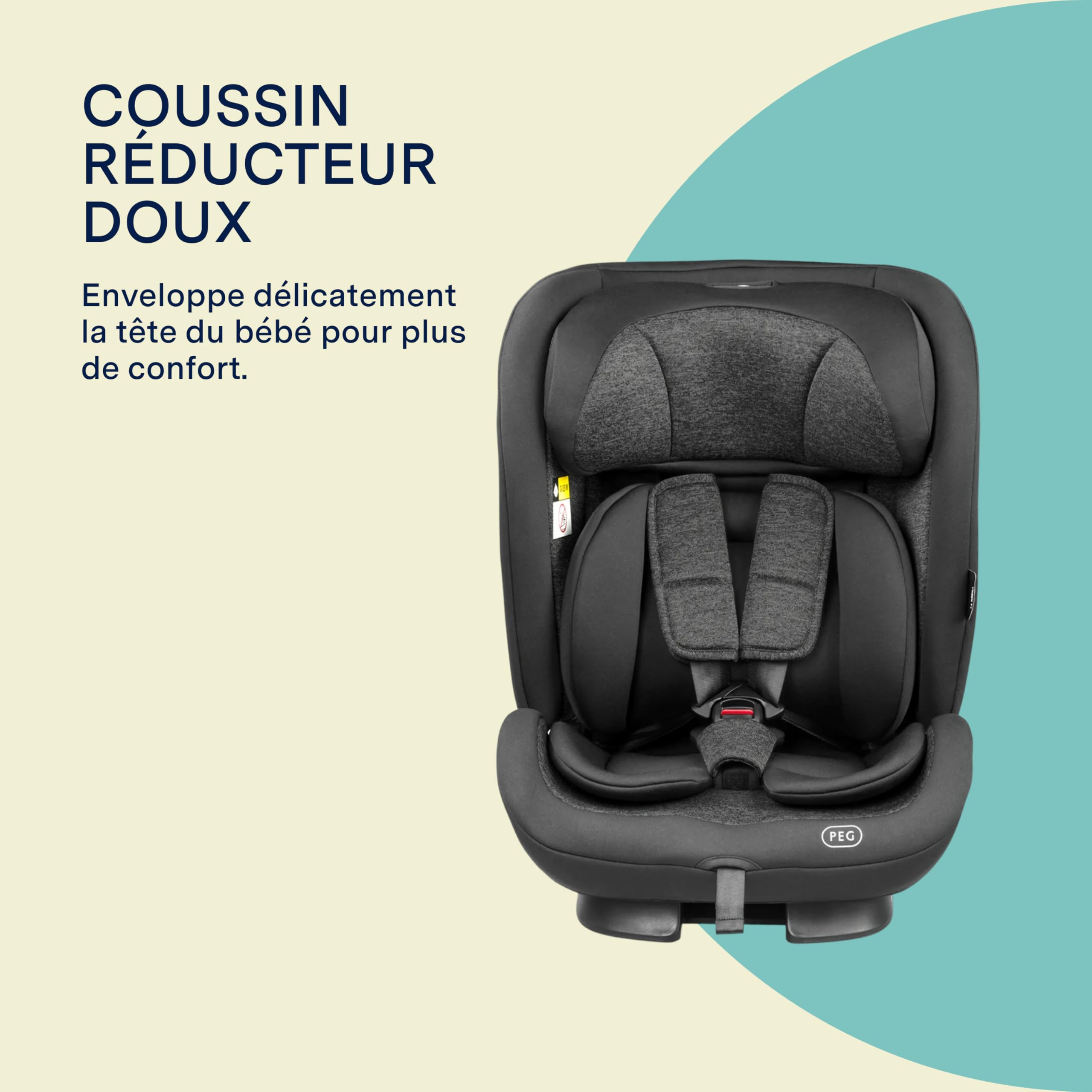PEG Viaggio TT Siège Auto Évolutif i‑Size avec ISOFIX, 76–150 cm, 15 mois–12 ans, 9–36 kg, Dossier Inclinable, Appuie-tête Réglable, Protections Latérales, Planet