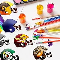 Vista 5 de Yookeer 32 piezas de madera para manualidades de fútbol sin terminar, casco de hockey de fútbol americano con recortes de madera para pintar