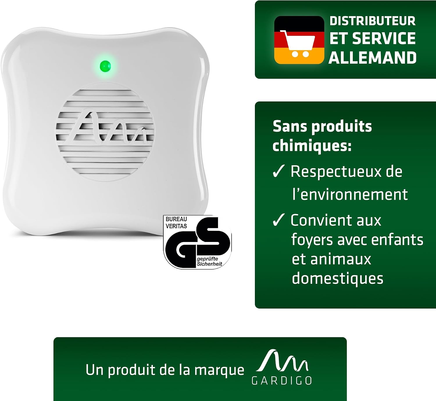 GARDIGO® Prise Répulsif à Ultrasons Anti-Araignée – Protection Intérieure 25m² | Répulsif à Ultrasons Antiparasitaire I Simple, Sûr et Sans Produits Chimiques — vue 5