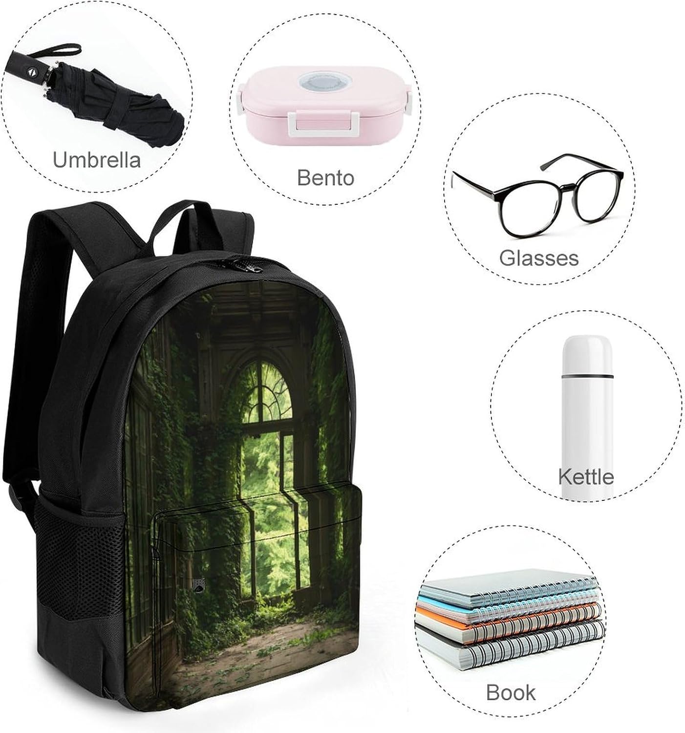 Abandoned Mansion Ivy Ruins Backpack Lightweight Backpacks Work Bag
