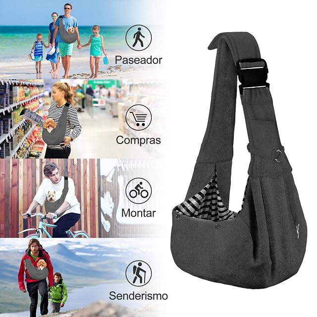 Foto 7 de 7 de PetLoft Transportin Perro Pequeño,Bolso Bandolera para Perro,Ajustable Bolsa de Hombro Cruzada para Perro…