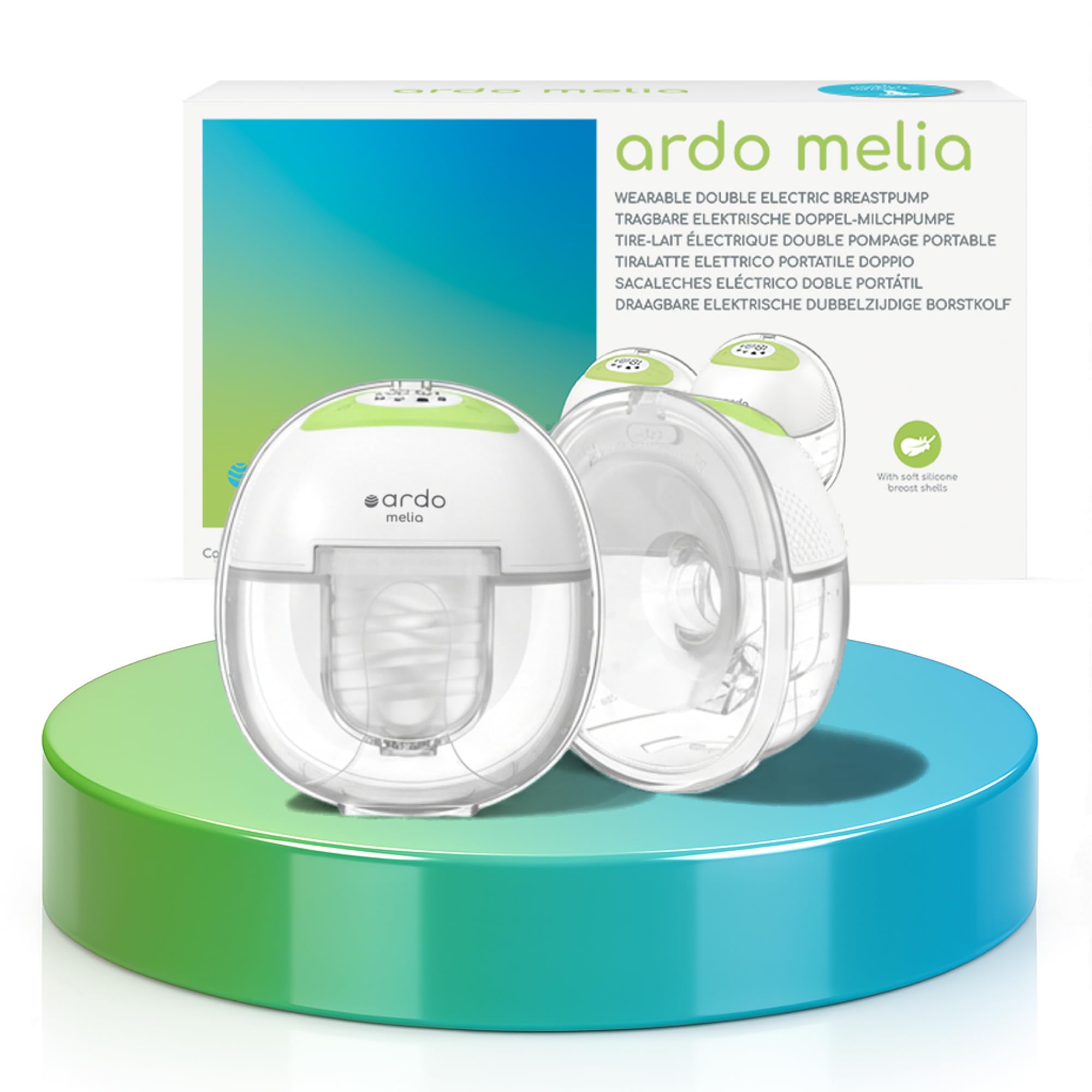 Ardo Melia Wearable Double Breast Pump with 15 Suction Levels & 4 Expression Modes. Award Winning Quiet & Portable Hands Free Breast Pump. USB Rechargeable, Dishwasher Safe & BPA & BPS Free. (Double)
