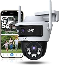 Camate Arc Duo 3+3MP Dual-Lens (2.4/5 Ghz Wi-Fi Connectivity) Wireless CCTV Security Camera | Two Way Talk | Motion Detection | Colored Night Vision | Support 256 GB sd Card (WiFi Connectivity)