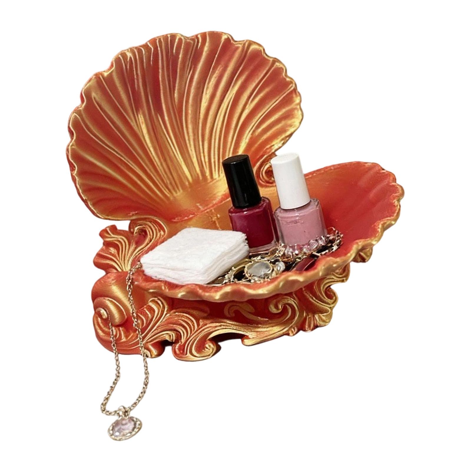 BWANGIAO Elegant 3D Printed Seashells Jewelry Tray For Earrings Necklaces And Small Accessories Stylish Decorative Bowl