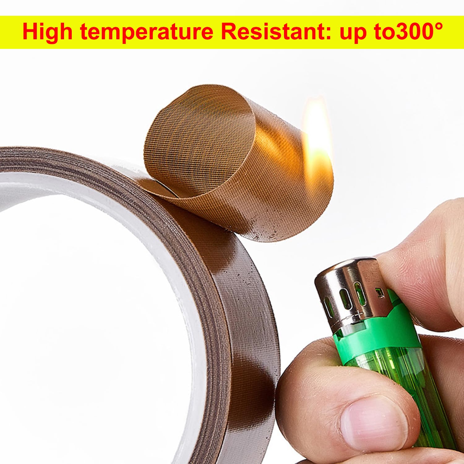 Qrity 1 sztuka taśmy teflonowej, taśma klejąca w wysokiej temperaturze, 120 mm x 10 m, grubość 0,18 mm, odporna na wysoką temperaturę do 300°C, do uszczelniania rąk, uszczelnienia impulsowego