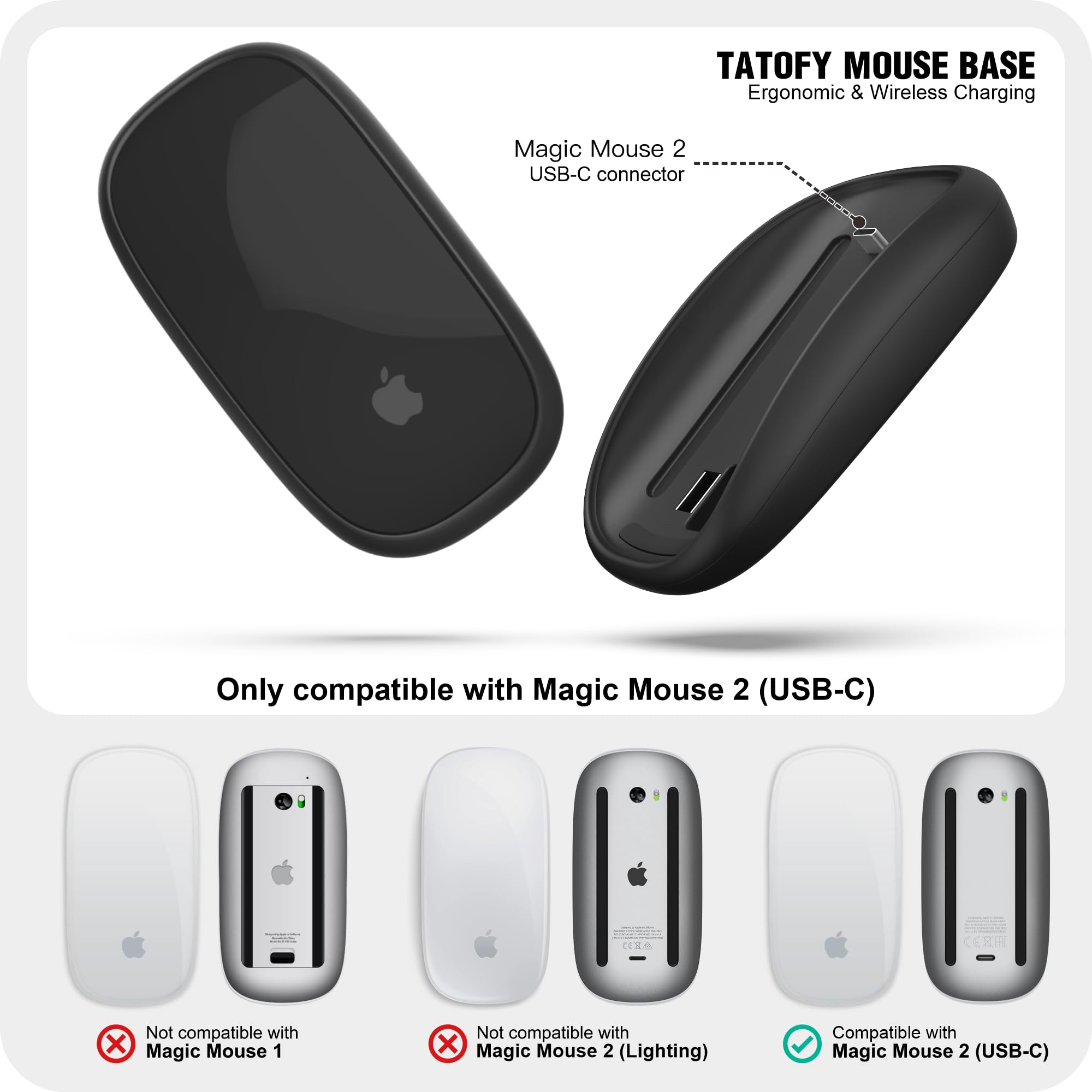 Amazon.com: TATOFY Mouse Charger Compatible with Magic Mouse 2