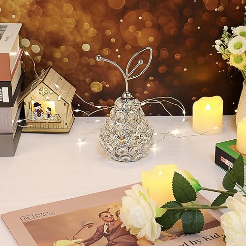Miniatura 9 de JUXYES Adorno de peras de cristal brillante, hecho a mano, decorativo, pera, nórdica, figura de fruta artificial, estatua de mesa, centro de mesa,