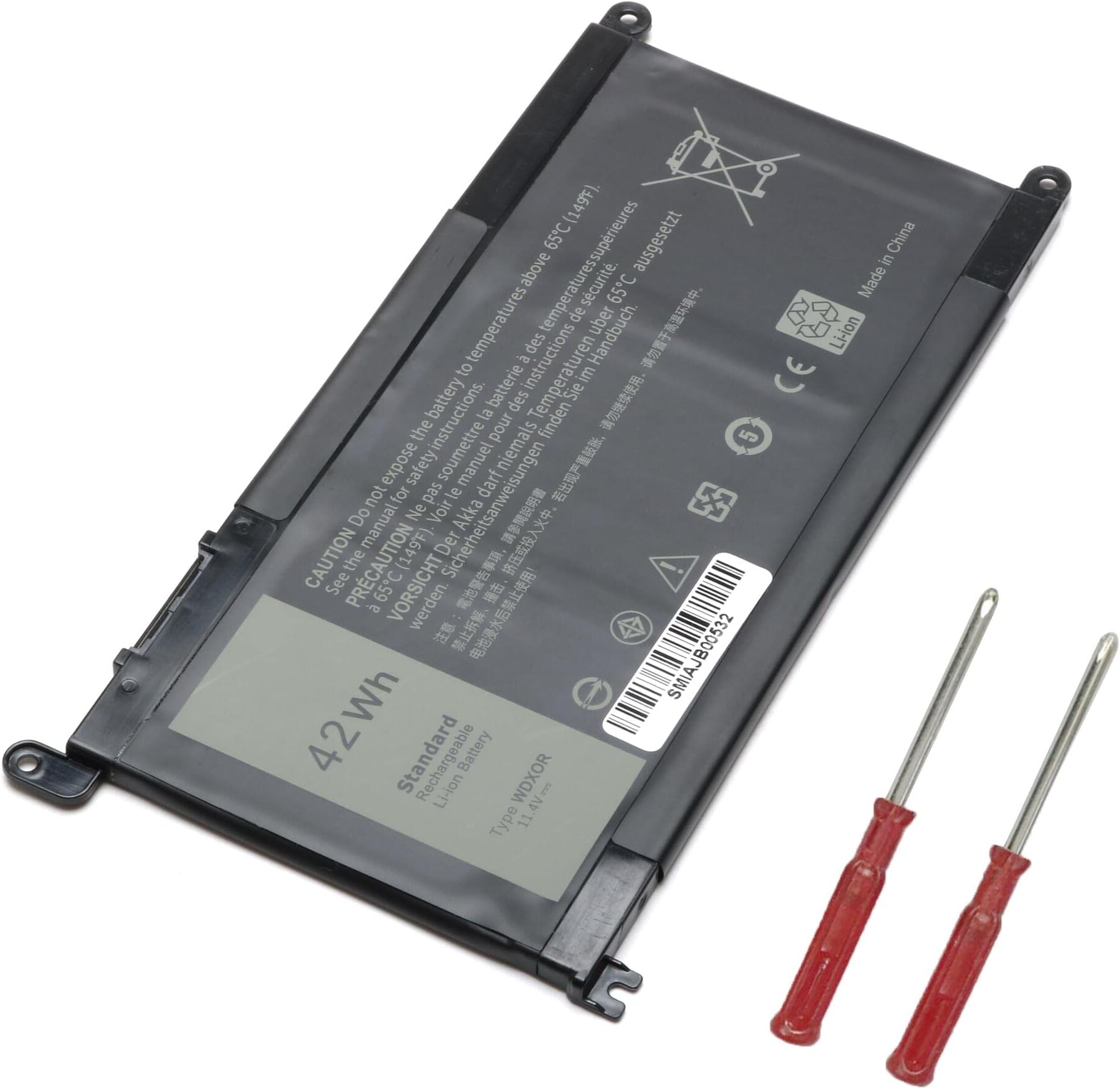 WDX0R Batteria per laptop per Dell Inspiron 13 5368 5378 5379 7368 7378