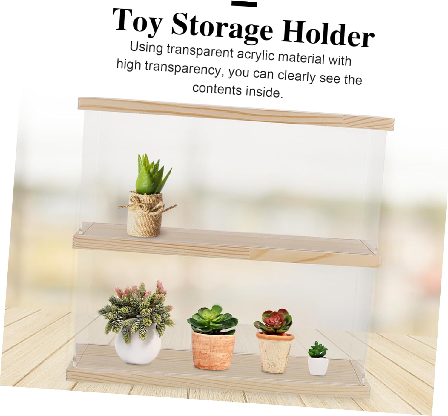 PRETYZOOM Toy Model Rack Acrylic Display Box Easy Assembly Toy Storage Holder Dust for Figurine Collection
