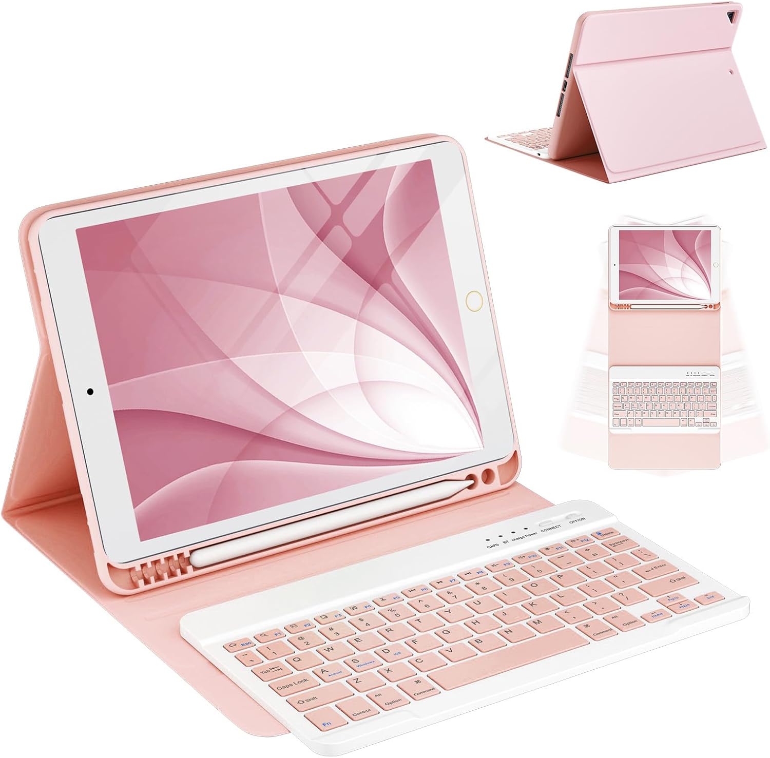 CC Store Case With Keyboard for iPad 9th 2021/8th Gen 2020/7th Gen 2019 with 10.2  Bluetooth Wireless Detachable Keyboard Case for iPad Air 3 /iPad Pro 10.5" With Pencil Holder& Auto Sleep/Wake