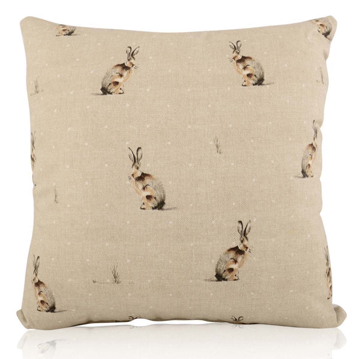 Kushade Beige 40Cm Fryetts Natural Hartley Hare Linen Background Filled Cushion