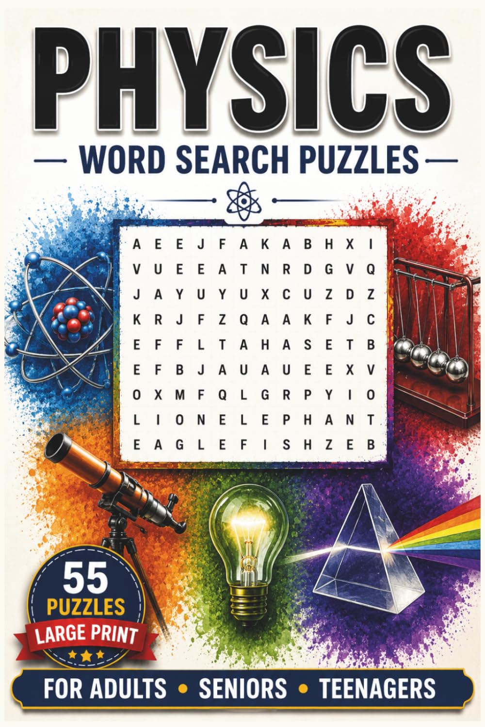 Physics: Word Search Puzzle Book Featuring Physics Terms — Forces, Energy, Motion & More | 55 Puzzles | 6×9 Inches | For Adults, Seniors & Teenagers