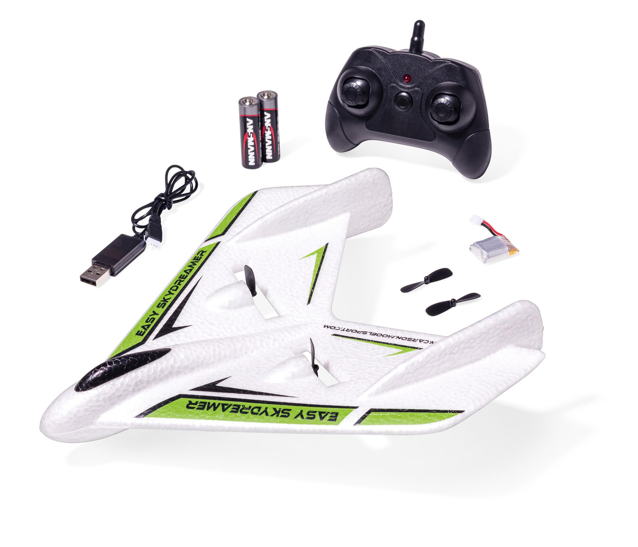 Carson 500505035 Easy Skydreamer 2,4 G 100% RTF Vert – aéromodèle télécommandé, Avion RC, modèle Robuste RTF (Ready to Fly) pour débutants, avec Piles et télécommande
