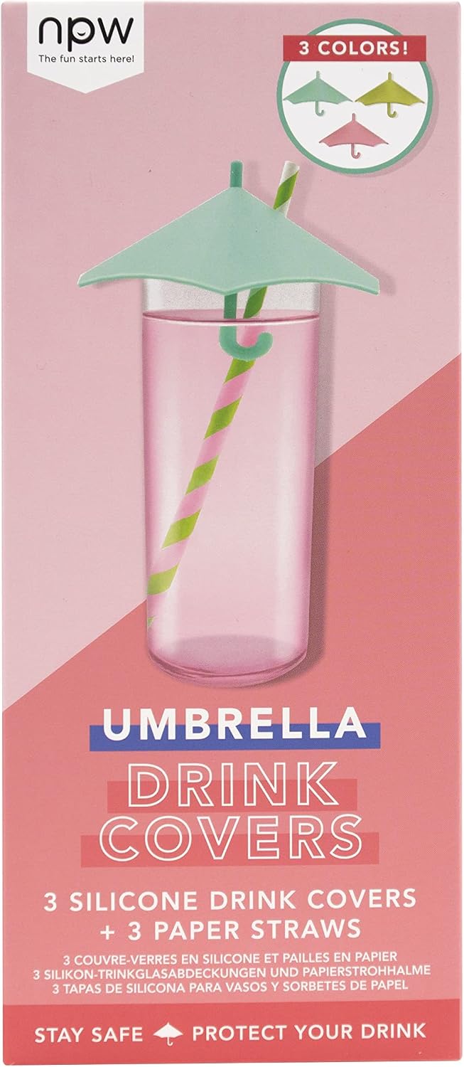 NPW-USA Happy Hour Cocktail Umbrella Drink Covers, 3-Count