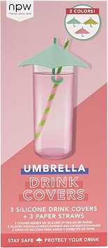 NPW-USA Happy Hour Cocktail Umbrella Drink Covers, 3-Count