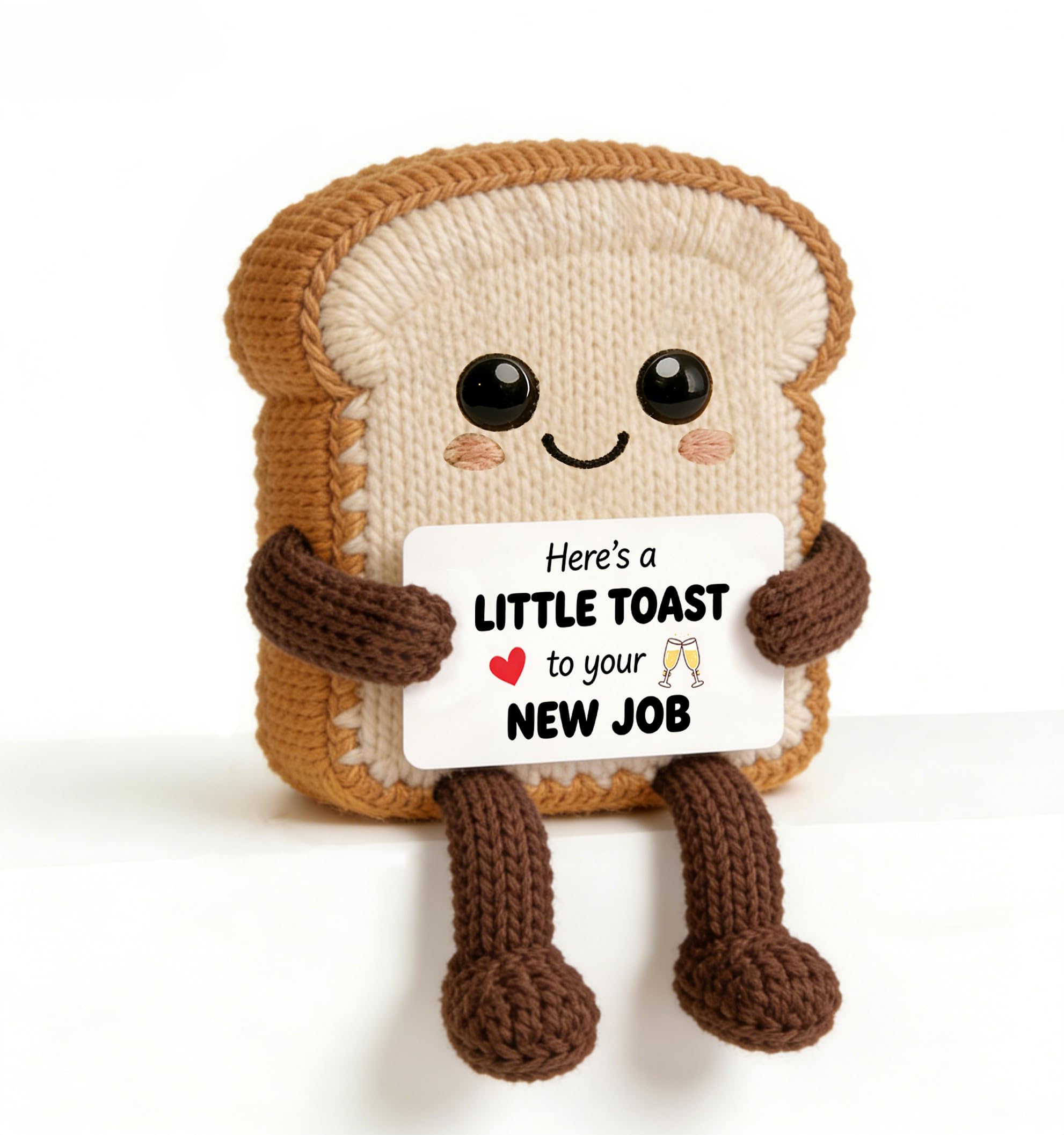 HULALA New Job Gifts For Women Men Handmade Crochet Toast Decoration Ornament