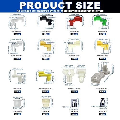 Miniatura 2 de Kit surtido de 160 clips de barra de bloqueo de puerta, clips de retención de cilindro de cerradura de puerta, piezas de repuesto de 16 tamaños para