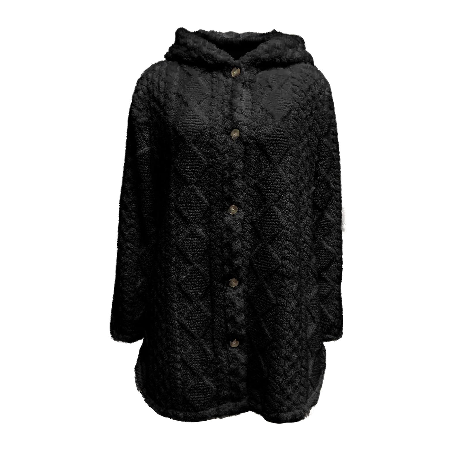 Winterjacke Damen Teddy Fleecejacke Mit Kapuze Wintermantel Casual