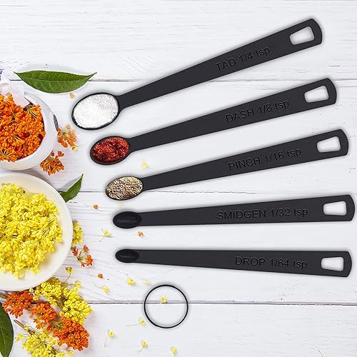 Miniatura 7 de Wildone - Juego de 21 tazas y cucharas medidoras de acero inoxidable, apilables de metal para cocinar y hornear, incluye 7 tazas, 9 cucharas y 5