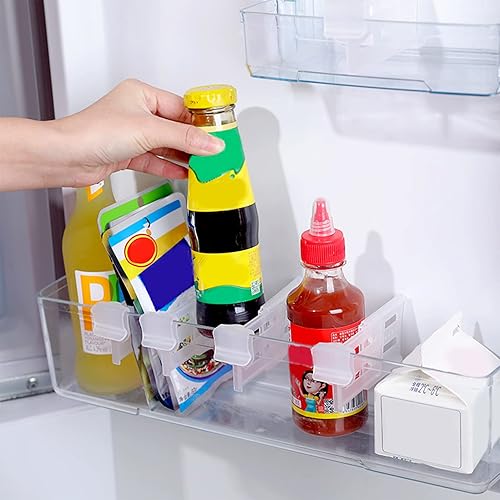 Miniatura 4 de Simfree Paquete de 12 separadores de refrigerador, separadores de refrigerador para estantes, organizador de separadores de refrigerador de