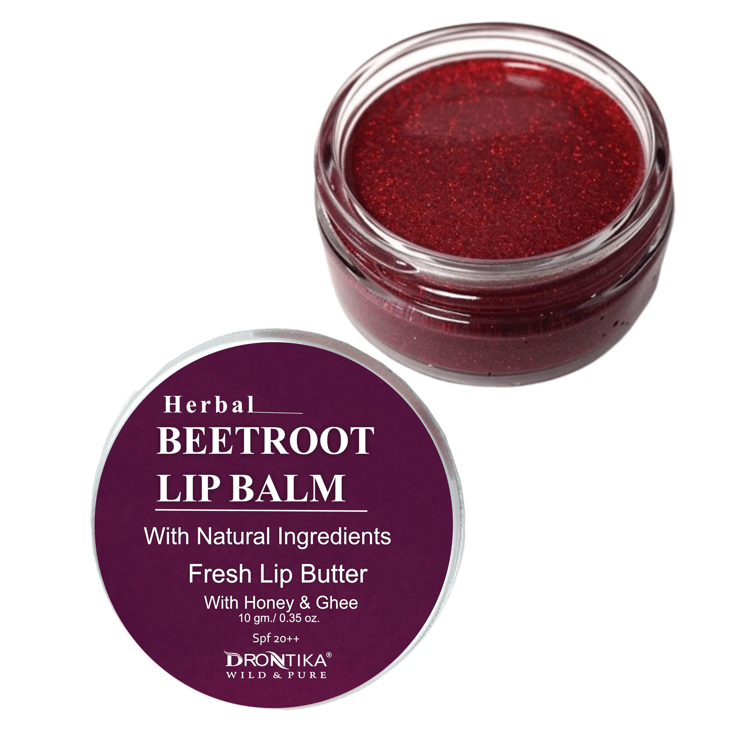 Drontika Wild & Pure Herbal Lip Balm Fresh Beetroot Crush Lip Butter With Desi Ghee & Raw Honey For Natural Pink Lips, Nourishment, Dark And Chapped Lips with Spf 20++ (Pack Of 1(10gm.), Beetroot)-image-33