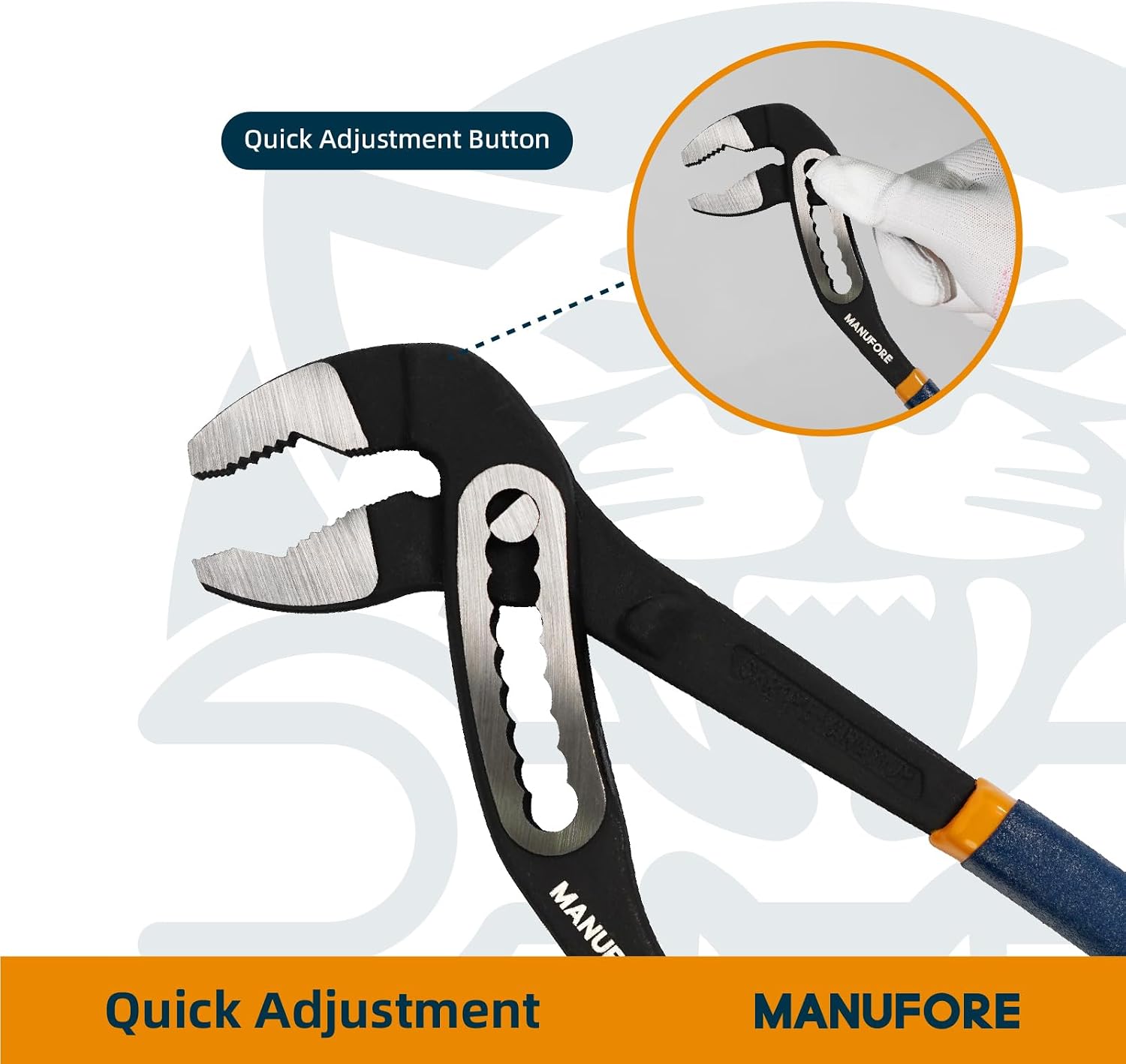 Water Pump Pliers, 7/10/12 Inch Groove Joint Pliers with V-Jaw, for Griping Pipes, Rods, Shafts
