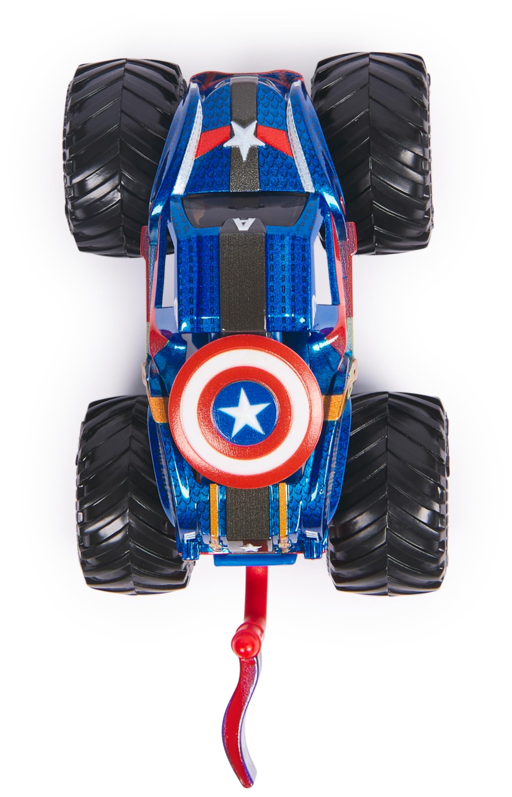 MONSTER JAM, Veicolo Die-Cast Ufficiale Marvel Captain America, in Scala 1:64, Giocattoli per Bambini, 3+ Anni
