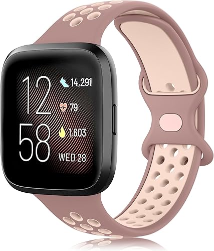 Vancle Correas de silicona compatibles con correas de reloj Fitbit Versa 2 para mujeres y hombres, correas de repuesto deportivas suaves y