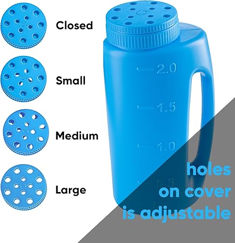 Miniatura 10 de Esparcidor de sal de mano para semillas de césped, sal, derretimiento de hielo, calcio, descongelador de 2 litros, tamaño de agujero ajustable,