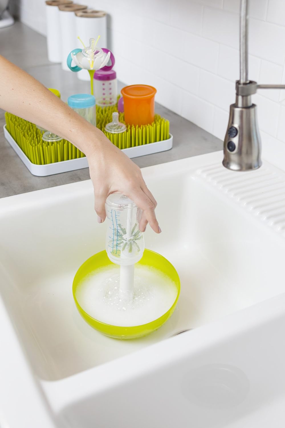 Boon Suds Bottle Washer, Green/White