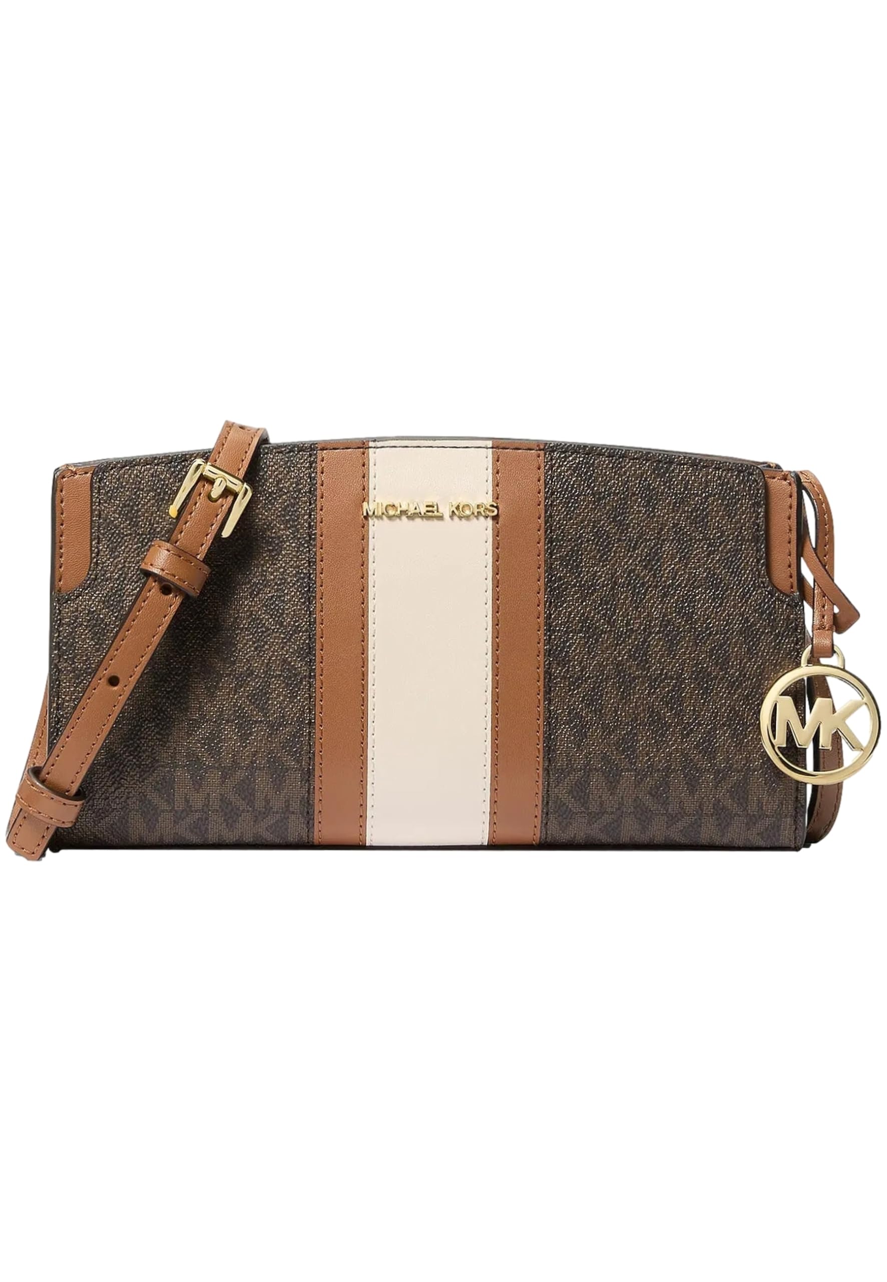 Michael Kors Petit sac bandoulière Becca à rayures et imprimé logo