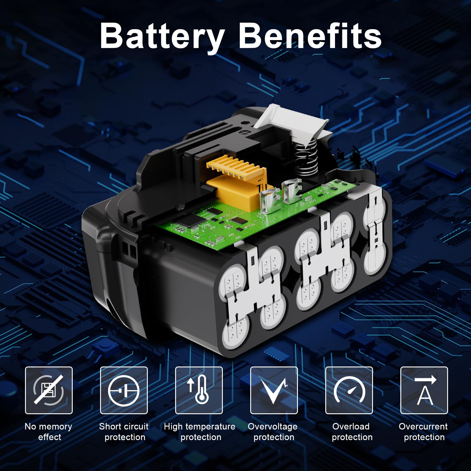 2 pezzi 5,0 Ah/5000mAh BL1860B compatibile per Makita Batteria BL1860B BL1850B BL1840B BL1830B BL1820 BL1815 BL1825 BL1835 BL1845 194205-3 194309-1 LXT-400 (Blu)
