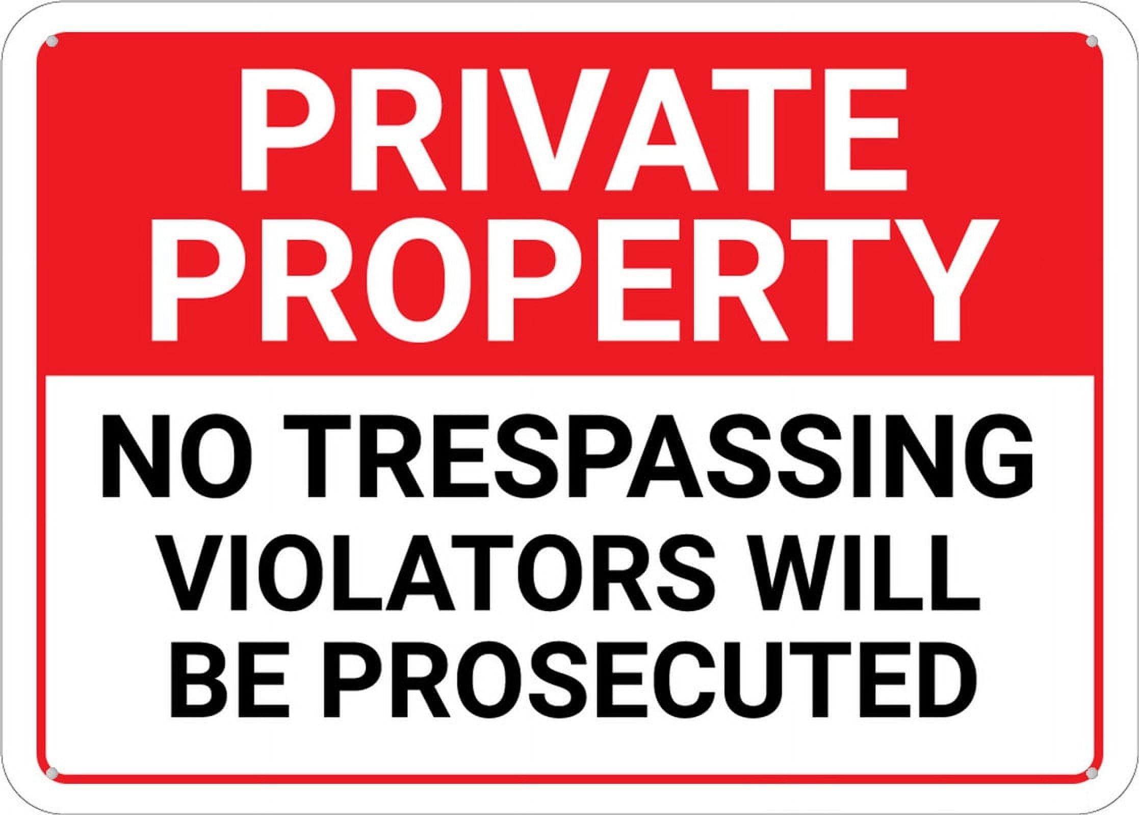 Private Property No Trespassing Violators Will Be Prosecuted Chic Art Wall Retro Decor Unique Artistic Tinplate Plaque Practical Decorative Gifts for Family Friends Tin Sign 8x12 Inch