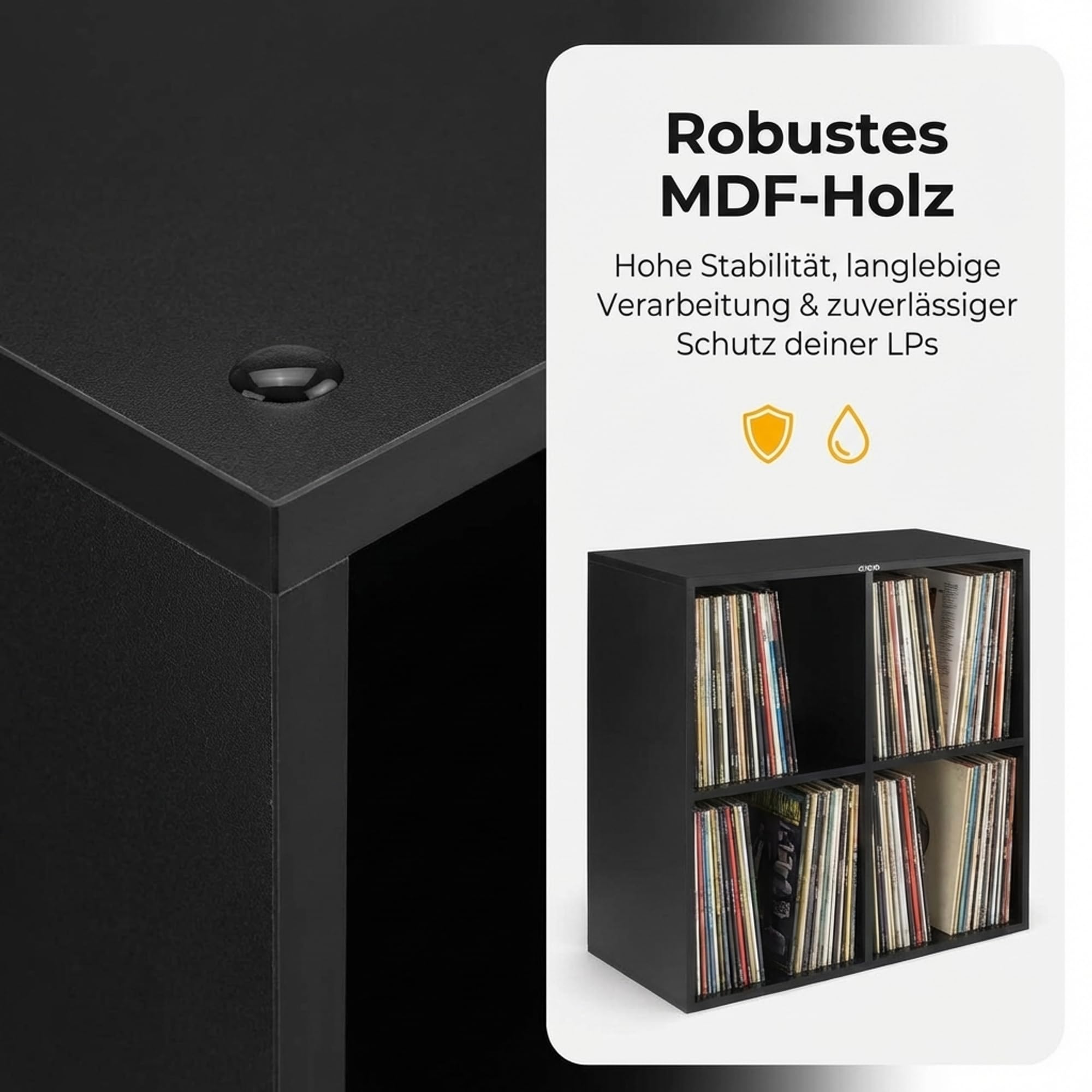 Mobiletto Per Vinili Zomo Vs-Box 400 Nero